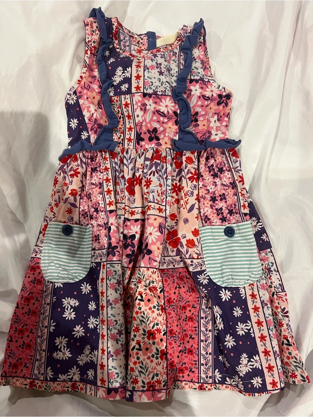 Matilda Jane Pink and Navy Floral Patchwork Dress